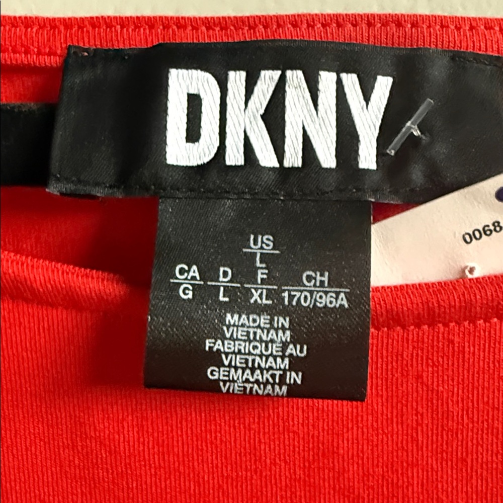 NWT DKNY Orange Knit Dress with Side Tie Size L - Picture 4 of 6